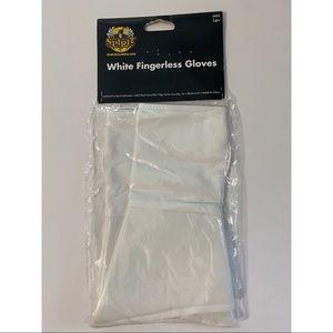 White Fingerless Gloves